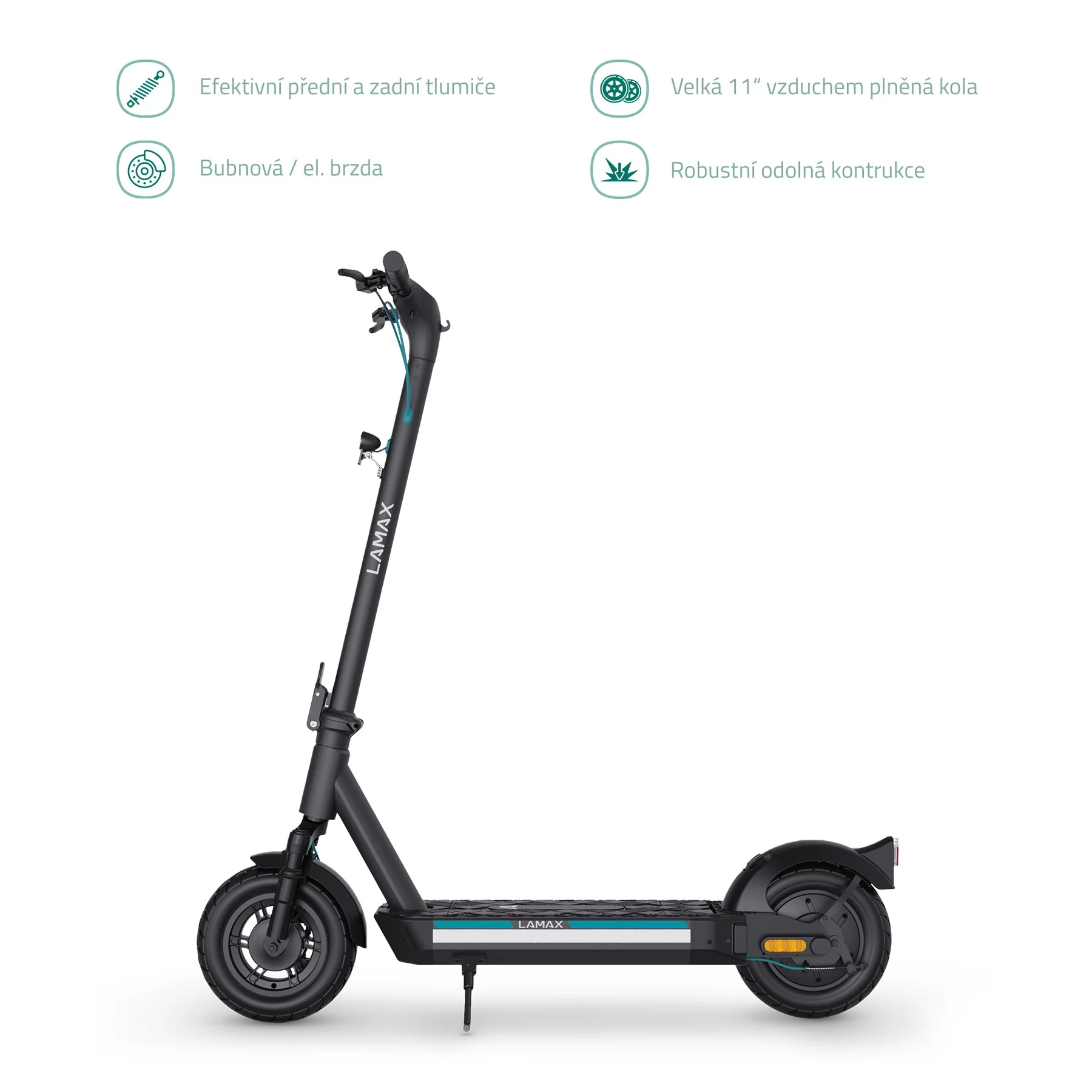 LAMAX eGlider SC40 odpružení a brzdy